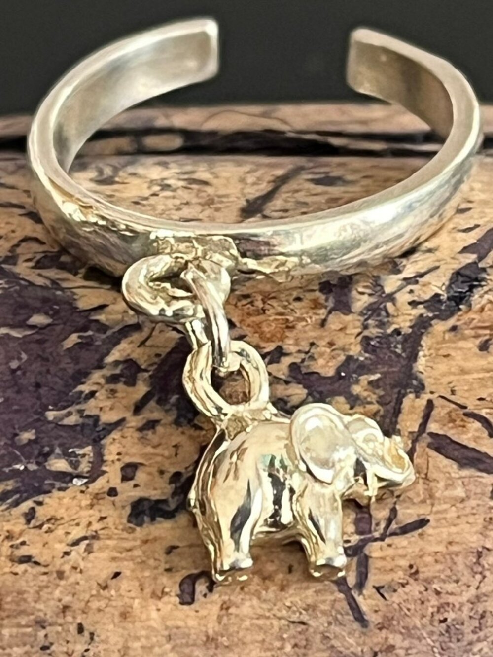 Sterling Silver Adustable Dangle Toe Ring ELEPHANT